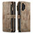 Custodia Portafoglio In Pelle Cover con Supporto C04S per Samsung Galaxy A32 5G Marrone