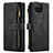 Custodia Portafoglio In Pelle Cover con Supporto C05S per Samsung Galaxy A12 Nero