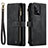 Custodia Portafoglio In Pelle Cover con Supporto C05S per Samsung Galaxy A53 5G Nero