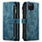Custodia Portafoglio In Pelle Cover con Supporto C05S per Samsung Galaxy M12 Blu