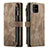 Custodia Portafoglio In Pelle Cover con Supporto C05S per Samsung Galaxy M40S Marrone