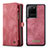 Custodia Portafoglio In Pelle Cover con Supporto C05S per Samsung Galaxy S20 Ultra Rosso