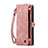 Custodia Portafoglio In Pelle Cover con Supporto C06S per Apple iPhone 13 Pro Rosa