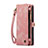 Custodia Portafoglio In Pelle Cover con Supporto C06S per Apple iPhone 14 Pro Rosa