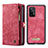 Custodia Portafoglio In Pelle Cover con Supporto C06S per Samsung Galaxy A53 5G Rosso