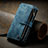 Custodia Portafoglio In Pelle Cover con Supporto C06S per Samsung Galaxy S21 5G Blu