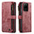 Custodia Portafoglio In Pelle Cover con Supporto C07S per Samsung Galaxy S20 Ultra 5G Rosso