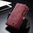 Custodia Portafoglio In Pelle Cover con Supporto C11S per Samsung Galaxy S23 5G Rosso