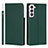 Custodia Portafoglio In Pelle Cover con Supporto D01T per Samsung Galaxy S21 5G Verde