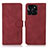Custodia Portafoglio In Pelle Cover con Supporto D01Y per Huawei Honor X8b Rosso