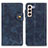 Custodia Portafoglio In Pelle Cover con Supporto D01Y per Samsung Galaxy S21 5G Blu