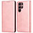 Custodia Portafoglio In Pelle Cover con Supporto D03T per Samsung Galaxy S22 Ultra 5G Rosa