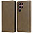 Custodia Portafoglio In Pelle Cover con Supporto D03T per Samsung Galaxy S23 Ultra 5G Khaki