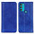 Custodia Portafoglio In Pelle Cover con Supporto D03Y per Motorola Moto G71 5G Blu