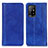 Custodia Portafoglio In Pelle Cover con Supporto D03Y per Oppo F19 Pro+ Plus 5G Blu