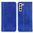 Custodia Portafoglio In Pelle Cover con Supporto D03Y per Samsung Galaxy S22 5G Blu