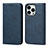 Custodia Portafoglio In Pelle Cover con Supporto D04T per Apple iPhone 13 Pro Blu