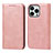 Custodia Portafoglio In Pelle Cover con Supporto D04T per Apple iPhone 13 Pro Max Rosa