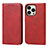 Custodia Portafoglio In Pelle Cover con Supporto D04T per Apple iPhone 13 Pro Rosso