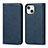 Custodia Portafoglio In Pelle Cover con Supporto D04T per Apple iPhone 14 Plus Blu