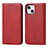 Custodia Portafoglio In Pelle Cover con Supporto D04T per Apple iPhone 14 Plus Rosso