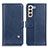 Custodia Portafoglio In Pelle Cover con Supporto D04Y per Samsung Galaxy S22 5G Blu