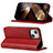 Custodia Portafoglio In Pelle Cover con Supporto D05T per Apple iPhone 13 Rosso