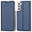 Custodia Portafoglio In Pelle Cover con Supporto D05T per Samsung Galaxy S21 5G Blu