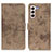 Custodia Portafoglio In Pelle Cover con Supporto D05Y per Samsung Galaxy S21 5G Khaki