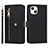 Custodia Portafoglio In Pelle Cover con Supporto D06T per Apple iPhone 13 Nero