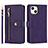 Custodia Portafoglio In Pelle Cover con Supporto D06T per Apple iPhone 14 Plus Viola