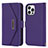 Custodia Portafoglio In Pelle Cover con Supporto D07T per Apple iPhone 13 Pro Max Viola