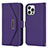 Custodia Portafoglio In Pelle Cover con Supporto D07T per Apple iPhone 13 Pro Viola