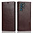 Custodia Portafoglio In Pelle Cover con Supporto D07T per Samsung Galaxy S23 Ultra 5G Marrone