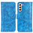 Custodia Portafoglio In Pelle Cover con Supporto D07Y per Samsung Galaxy S24 5G Cielo Blu