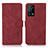 Custodia Portafoglio In Pelle Cover con Supporto D08Y per Oppo K9 5G Rosso