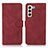 Custodia Portafoglio In Pelle Cover con Supporto D08Y per Samsung Galaxy S22 Plus 5G Rosso