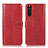 Custodia Portafoglio In Pelle Cover con Supporto D10Y per Sony Xperia 10 III Rosso