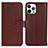 Custodia Portafoglio In Pelle Cover con Supporto DL1 per Apple iPhone 13 Pro Marrone