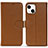 Custodia Portafoglio In Pelle Cover con Supporto DL1 per Apple iPhone 14 Plus Marrone Chiaro