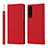 Custodia Portafoglio In Pelle Cover con Supporto DT2 per Sony Xperia 5 IV Rosso