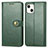Custodia Portafoglio In Pelle Cover con Supporto F01 per Apple iPhone 13 Mini Verde