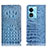 Custodia Portafoglio In Pelle Cover con Supporto H01P per Oppo A58x 5G Cielo Blu