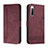 Custodia Portafoglio In Pelle Cover con Supporto H01X per Sony Xperia 10 III Rosso