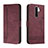 Custodia Portafoglio In Pelle Cover con Supporto H01X per Xiaomi Redmi 9 Prime India Rosso