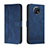 Custodia Portafoglio In Pelle Cover con Supporto H01X per Xiaomi Redmi Note 9T 5G Blu