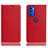 Custodia Portafoglio In Pelle Cover con Supporto H02P per Motorola Moto G51 5G Rosso