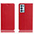 Custodia Portafoglio In Pelle Cover con Supporto H02P per Oppo Reno6 Pro 5G Rosso