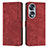 Custodia Portafoglio In Pelle Cover con Supporto H02X per Huawei Honor 70 5G Rosso
