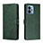 Custodia Portafoglio In Pelle Cover con Supporto H02X per Motorola Moto G 5G (2023) Verde